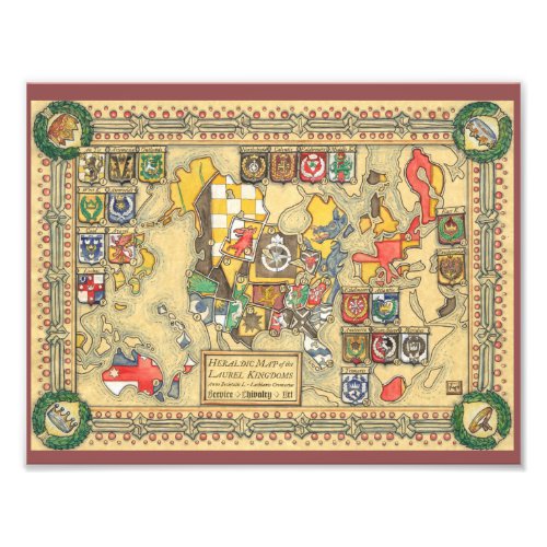 Heraldic Map of the Known World Photo Print