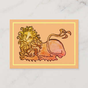 Heraldic medieval lion business card