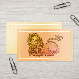 Heraldic medieval lion foil spot gloss business cards