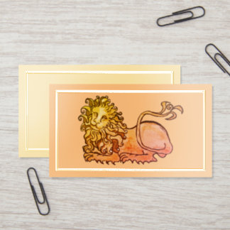 Heraldic medieval lion foil spot gloss business cards