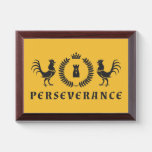 Heraldic Perseverance Rooster Award Plaque at Zazzle
