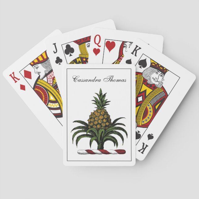  Heraldic Pineapple Coat of Arms Crest Emblem CFRM Poker Cards (Back)