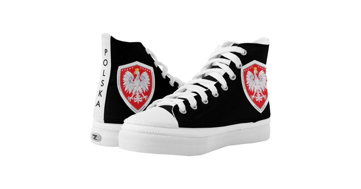 Heraldic Polish Eagle High-Top Sneakers | Zazzle