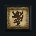 Heraldic Rampant Lion Custom Gift Box<br><div class="desc">Heraldic Rampant Lion, mounted on old carved wood (simulated) The lion was one of the first heraldic symbols, dating back to the high medieval era, around the 12th century, at least. It is part of the coat of arms of many countries, cities and regions (past and present) including but not...</div>