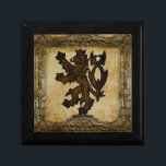 Heraldic Rampant Lion Custom Gift Box<br><div class="desc">Heraldic Rampant Lion, mounted on old carved wood (simulated) The lion was one of the first heraldic symbols, dating back to the high medieval era, around the 12th century, at least. It is part of the coat of arms of many countries, cities and regions (past and present) including but not...</div>