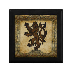 Heraldic Rampant Lion Custom Gift Box