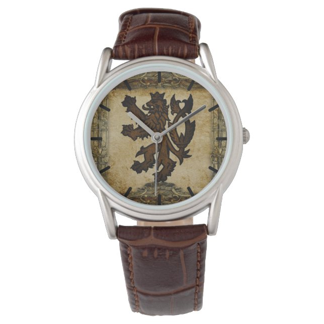 Heraldic Rampant Lion Custom Watch (Front)