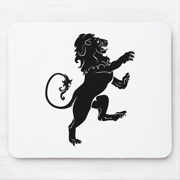 Heraldic rampant lion mouse pad