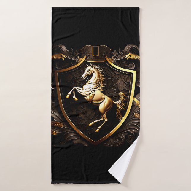 Heraldic Rearing Horse Bathroom Towel Set (Bath Towel)