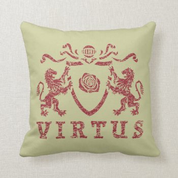 Heraldic Rose And Lions Pillow by LVMENES at Zazzle