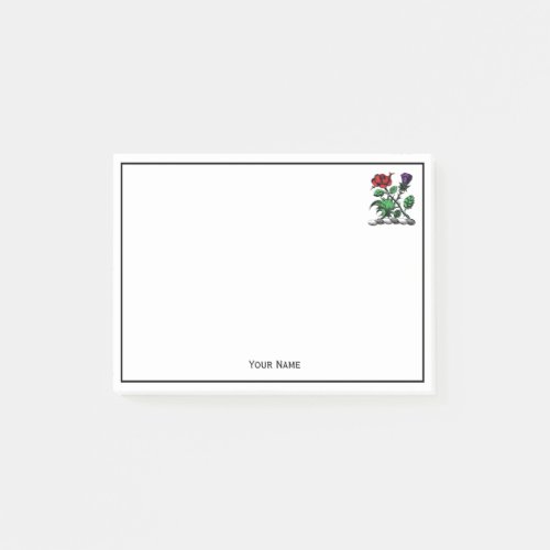 Heraldic Rose  Thistle Coat of Arms Crest Color Post_it Notes