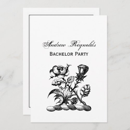 Heraldic Rose  Thistle Coat of Arms Crest Emblem Invitation