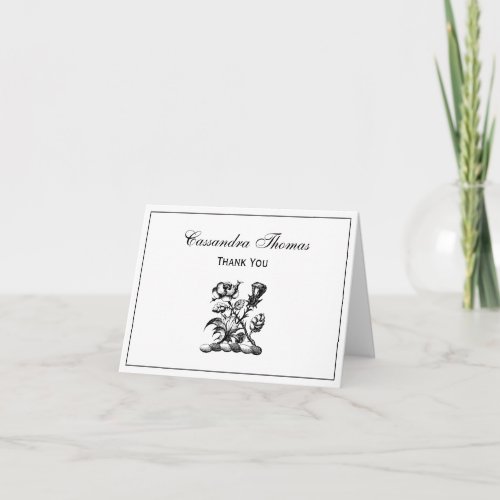 Heraldic Rose  Thistle Coat of Arms Crest Emblem Thank You Card