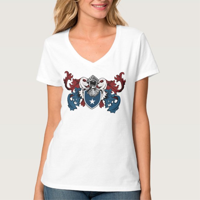 Heraldic shield in american colors T-Shirt (Front)