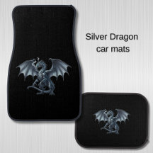 Heraldic Silver Dragon On Black