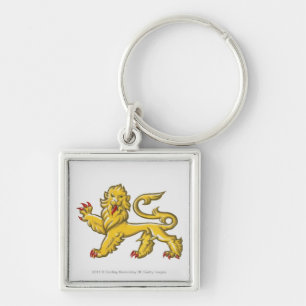 Heraldic symbol of lion statant guardant keychain