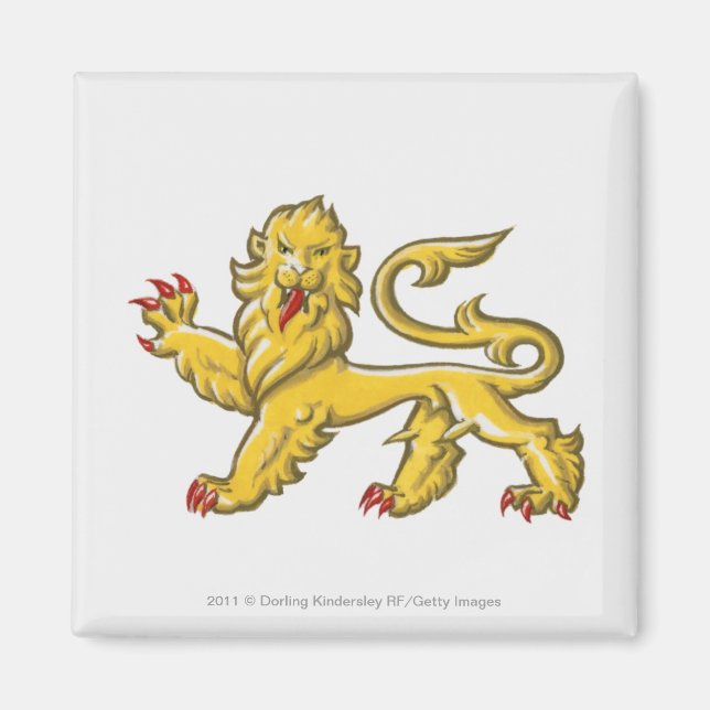Heraldic symbol of lion statant guardant magnet (Front)