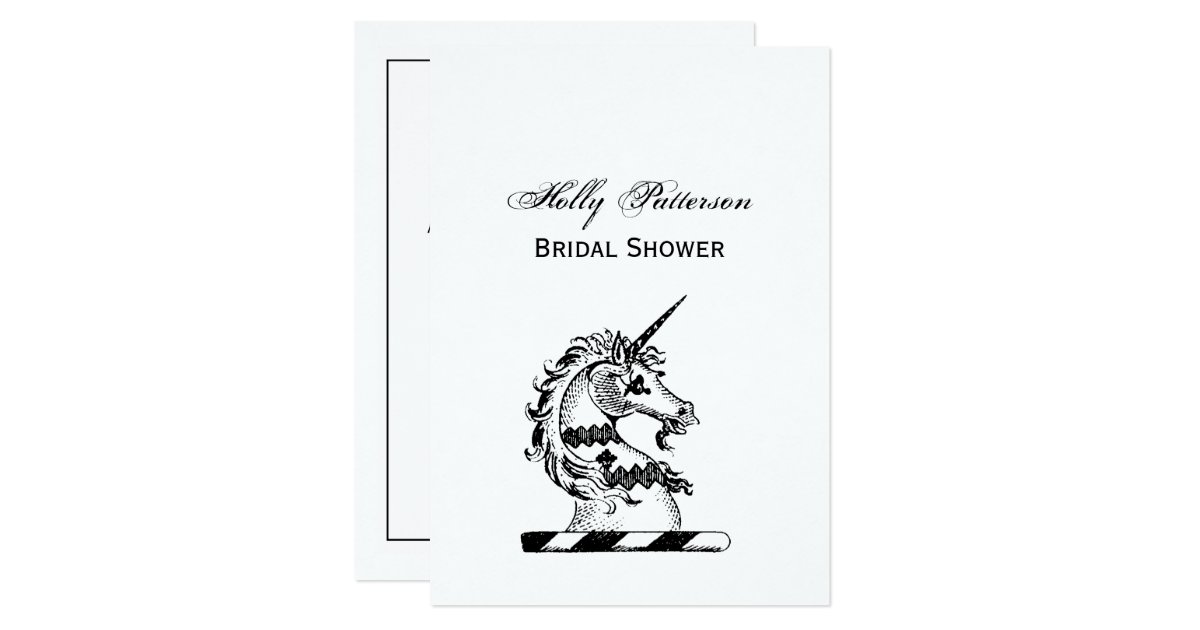 Heraldic Unicorn Head Coat Of Arms Emblem Invitation Zazzle Com