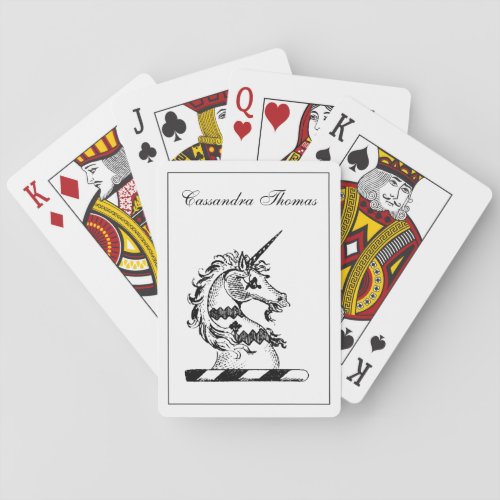 Heraldic Unicorn Head Coat of Arms Emblem Playing Cards