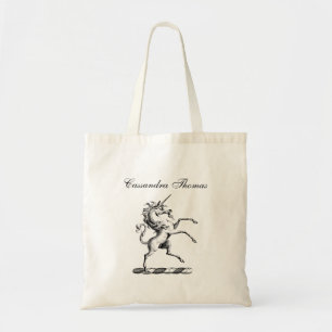 Heraldic Unicorn Rearing Coat of Arms Emblem Tote Bag