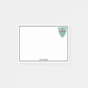Heraldic Vintage 4 Bees Scrolls on Shield Crest TB Post-it Notes
