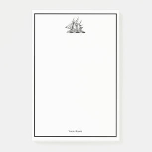 Heraldic Vintage Nautical Clipper Ship Crest Post-it Notes