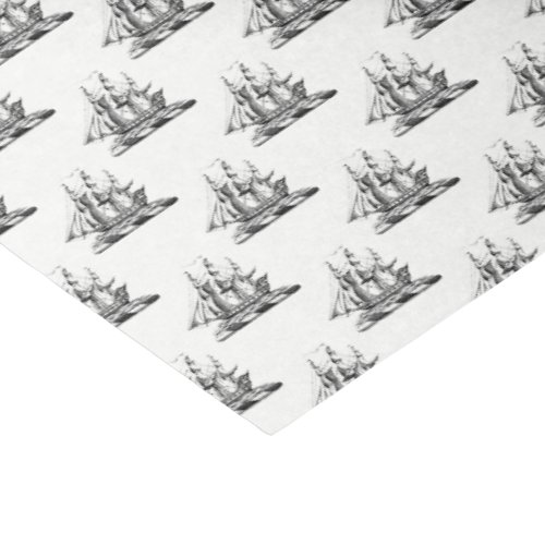 Heraldic Vintage Nautical Clipper Ship Crest Tissue Paper