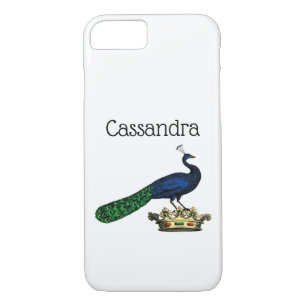 Heraldic Vintage Stylized Peacock on Crown C iPhone 8/7 Case