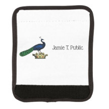 Heraldic Vintage Stylized Peacock on Crown C