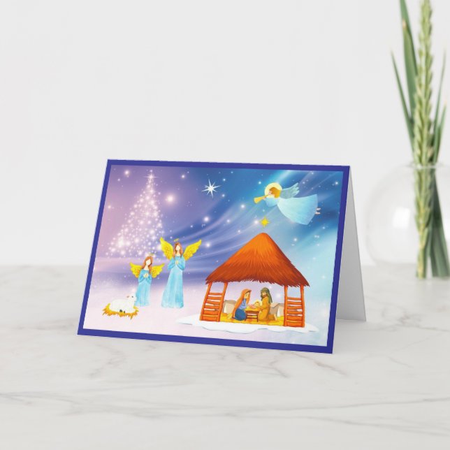 Heralding Angels Nativity Holiday Card (Front)