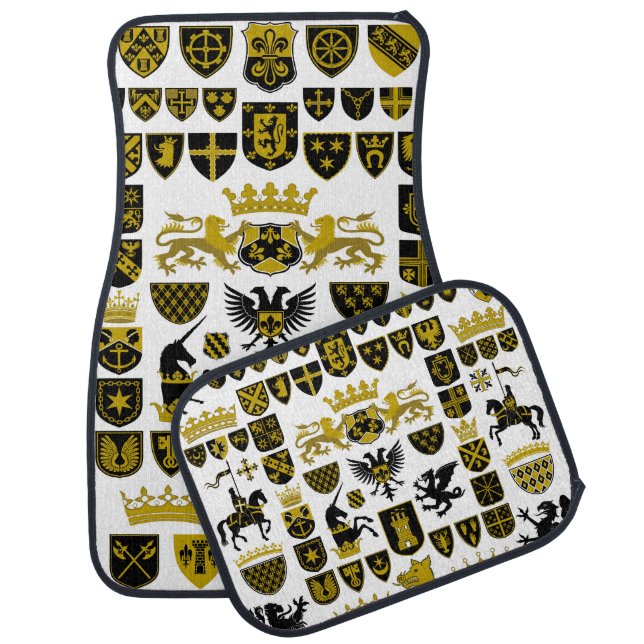 Heraldry crests, symbolic designs. car floor mat (Set)