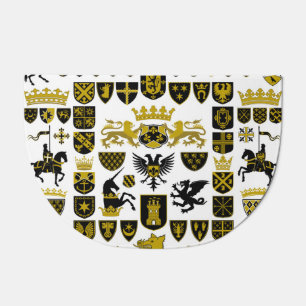 Heraldry crests, symbolic designs. doormat