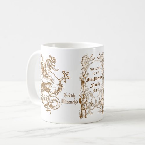 Heraldry Dragon Scottish Clansman Warrior Frame Coffee Mug