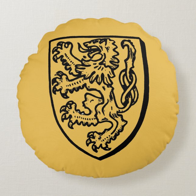 Heraldry: Lion Round Pillow (Front)