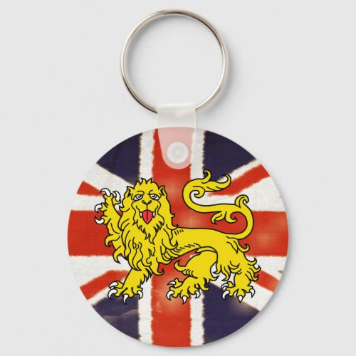 Heraldry Lion Vintage Union Jack Keychain