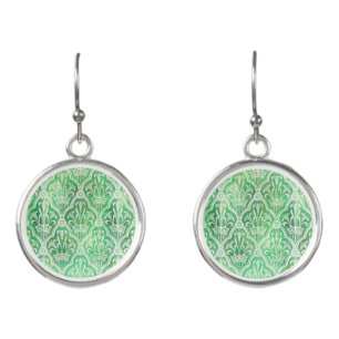 Heraldry With Crown And Flowers Earrings