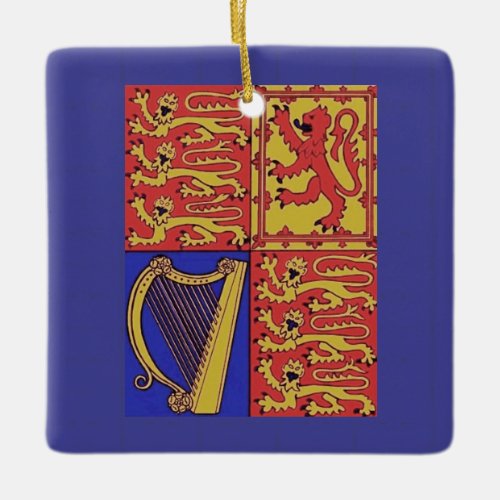 Heraldry With Harp And Lions Ceramic Ornament