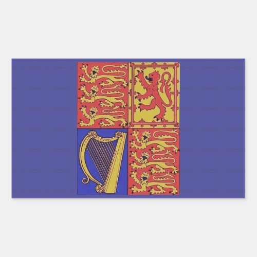 Heraldry With Harp And Lions Rectangular Sticker