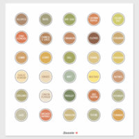 Spice Jar Labels {Minimalist Collection} Water Resistant 1.5 inch square