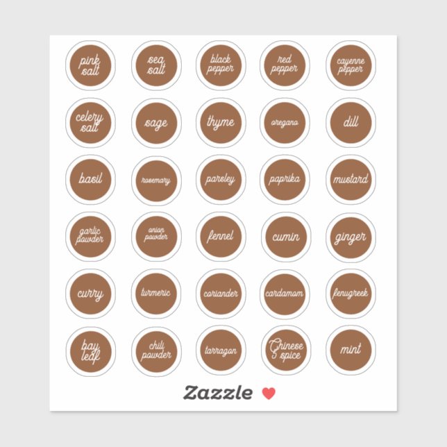 Herb and Spice Labels (Sheet)
