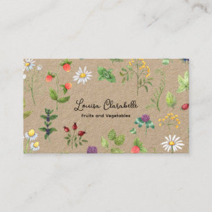 Herb Berries Vegetable Themed Business Card