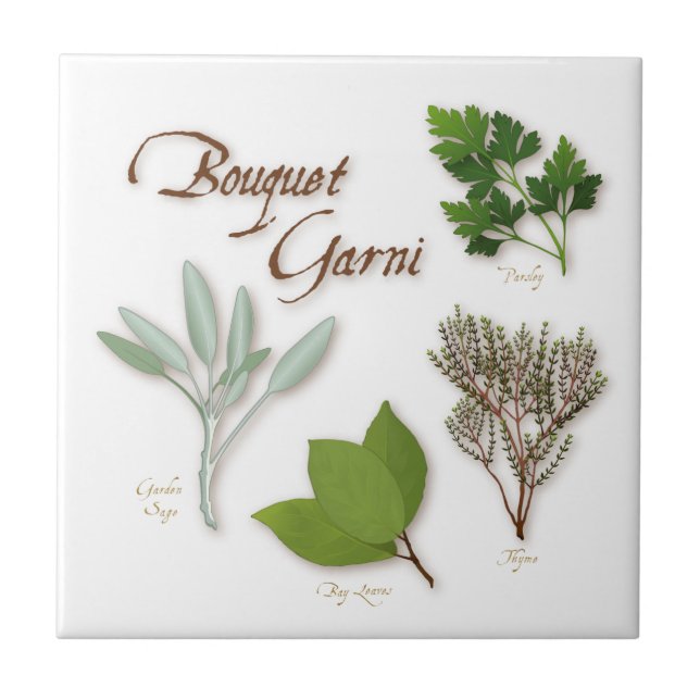 Herb Bouquet Ceramic Tile (Front)