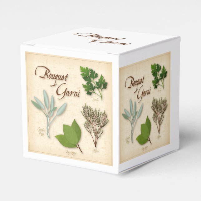 Herb Bouquet Favor Box (Front Side)