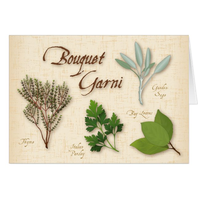 Herb Bouquet Recipe Greeting Card (Front Horizontal)