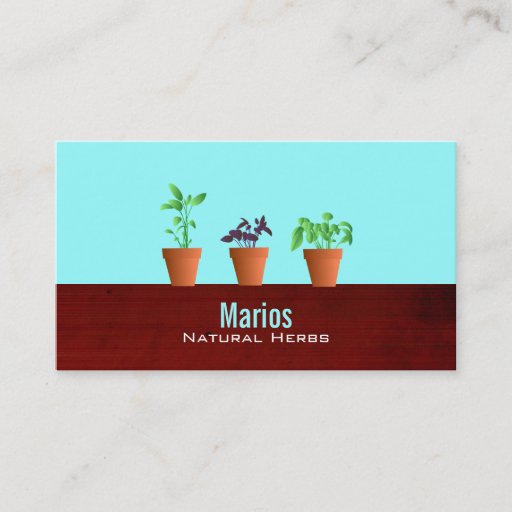 Customizable Herb Business Cards -Color Changeable