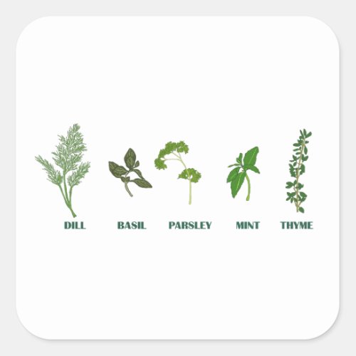 Herb Collection Square Sticker