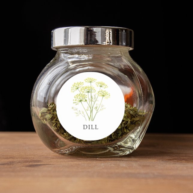 Herb Dill Watercolor Classic Round Sticker (Herb Dill Watercolor Classic Round Sticker)