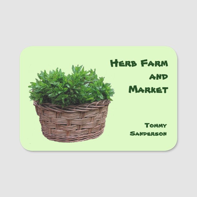 Herb Farm and Market Name Tag