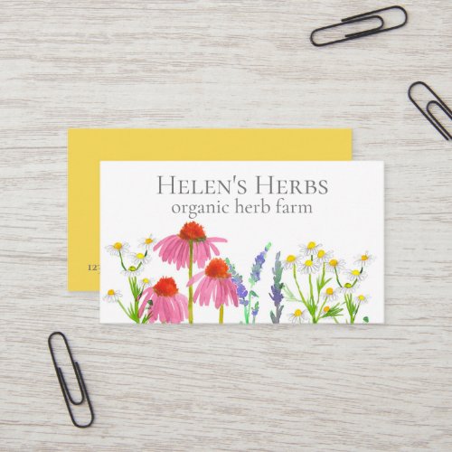 Herb Farm Echinacea Medicinal Culinary Business Card