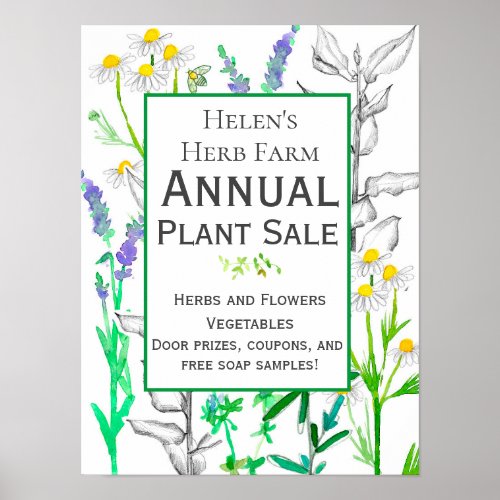 Herb Farm Garden Plant Sale Business Sale  Poster